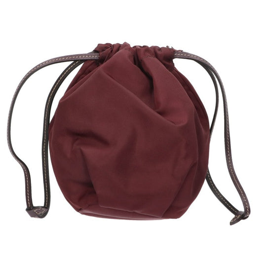 PRADA Nylon Drawstring Pouch Handbag Red Size ONE SIZE