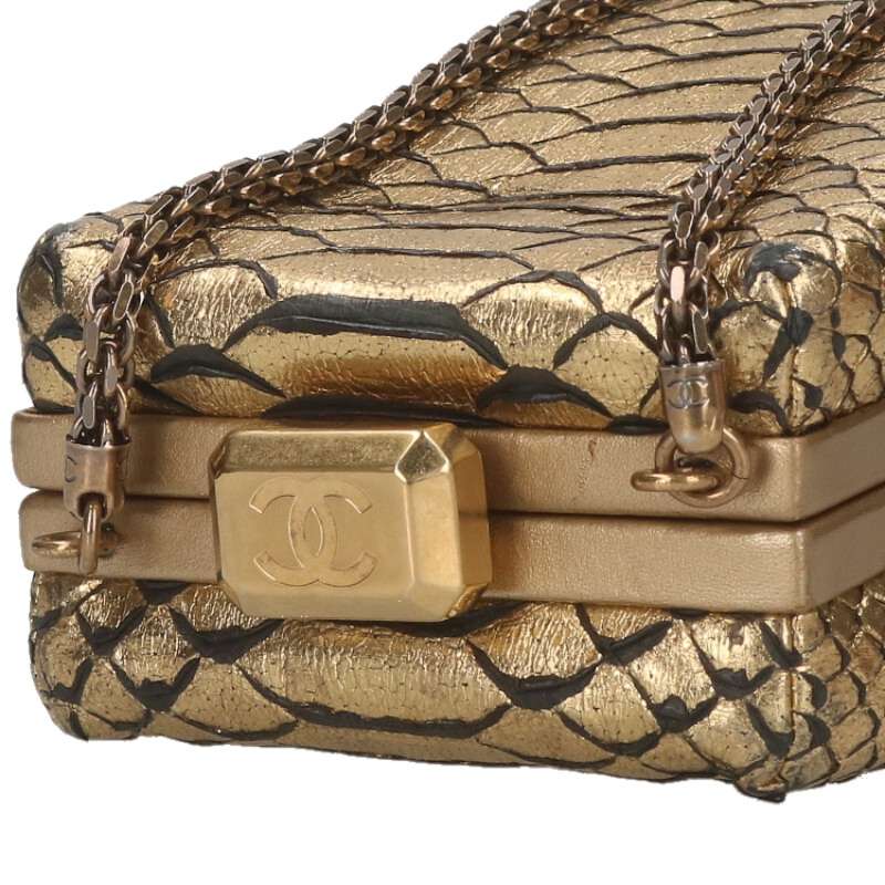 CHANEL QUADRATO MINAUDIERE Embossed Python Size ONE SIZE