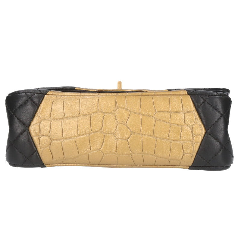 CHANEL 2.55 Lambskin Croco Embossed Chain Size ONE SIZE