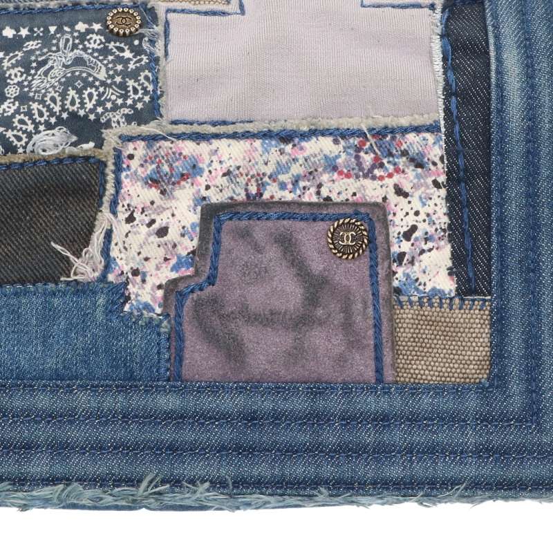 CHANEL Boy Chanel 25 Denim Patchwork Shoulder Bag Size 25