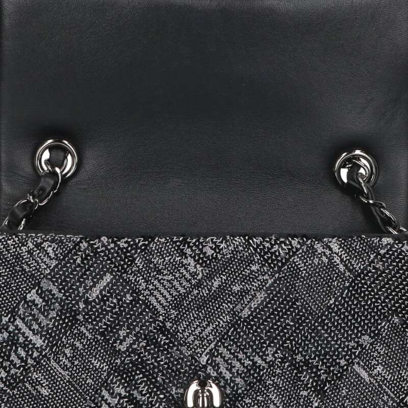 CHANEL Sequined Chain Shoulder Bag Black Size ONE SIZE