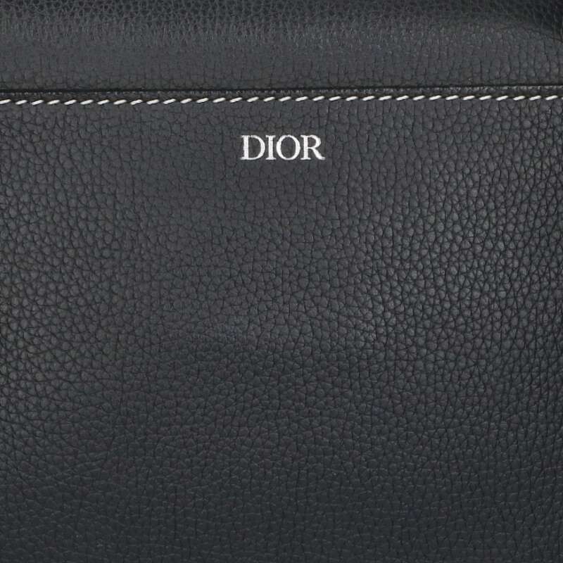 DIOR Saddle Calfskin Shoulder Bag Black/Silver Size ONE SIZE
