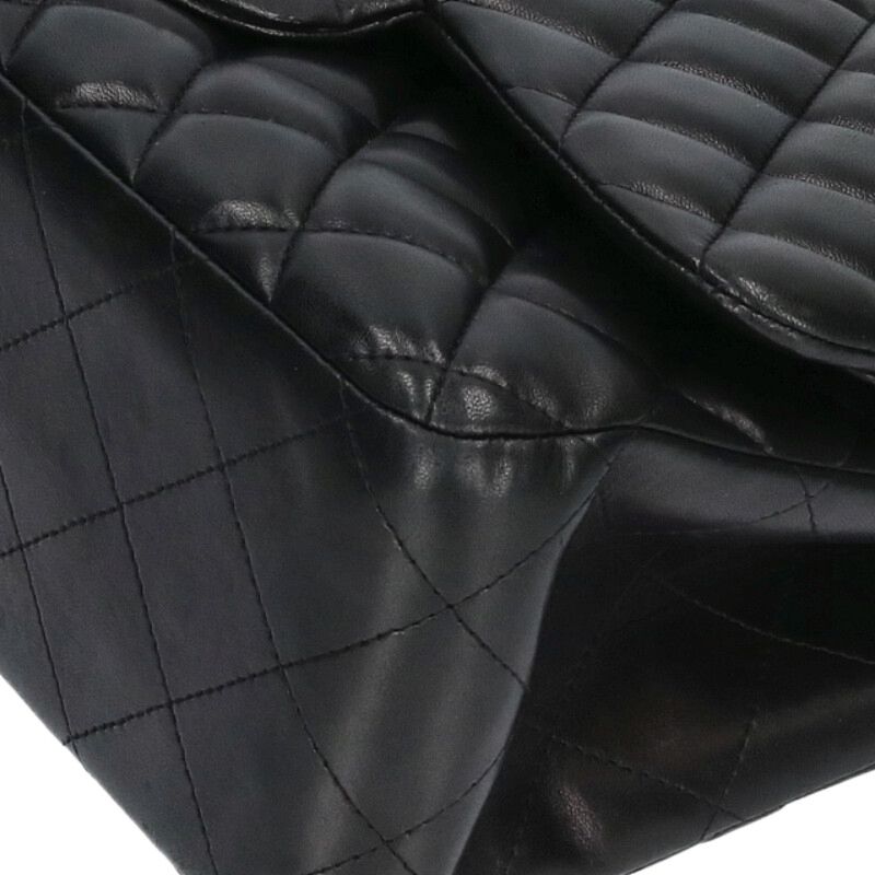 CHANEL Quilted 30 Lambskin Chain Bag Black Size ONE SIZE