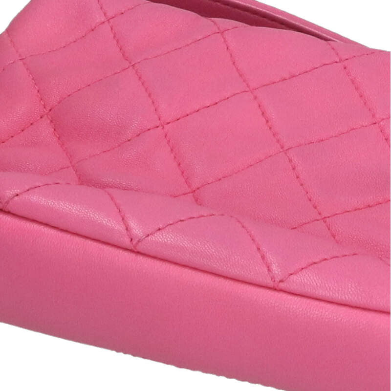 CHANEL Matelasse Lambskin Chain Shoulder Bag Size ONE Pink