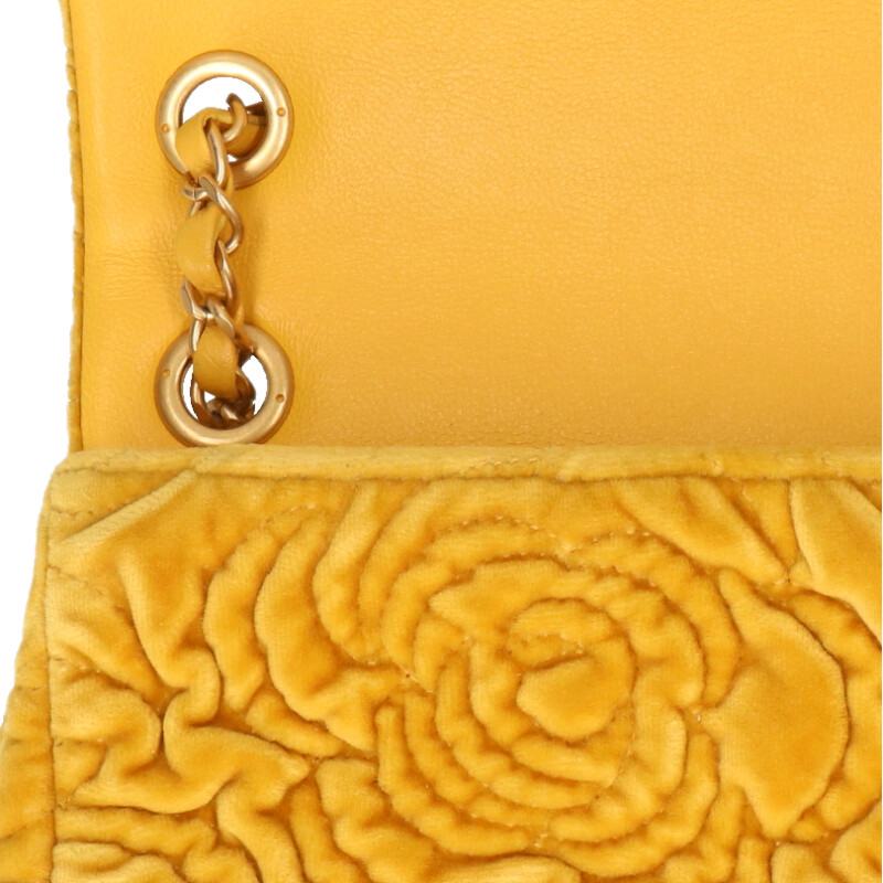 CHANEL Camellia Velvet Chain Shoulder Bag Size ONE SIZE