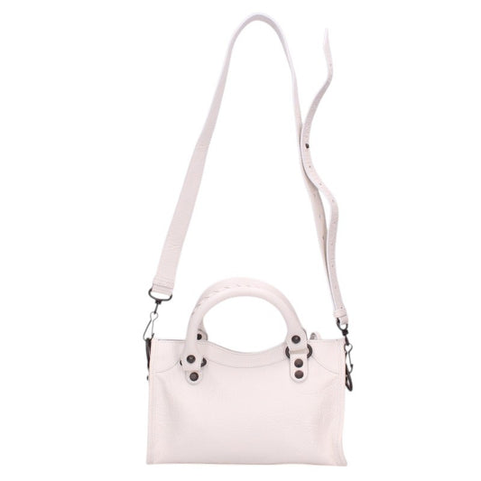 BALENCIAGA Le City Mini Lambskin Bag White