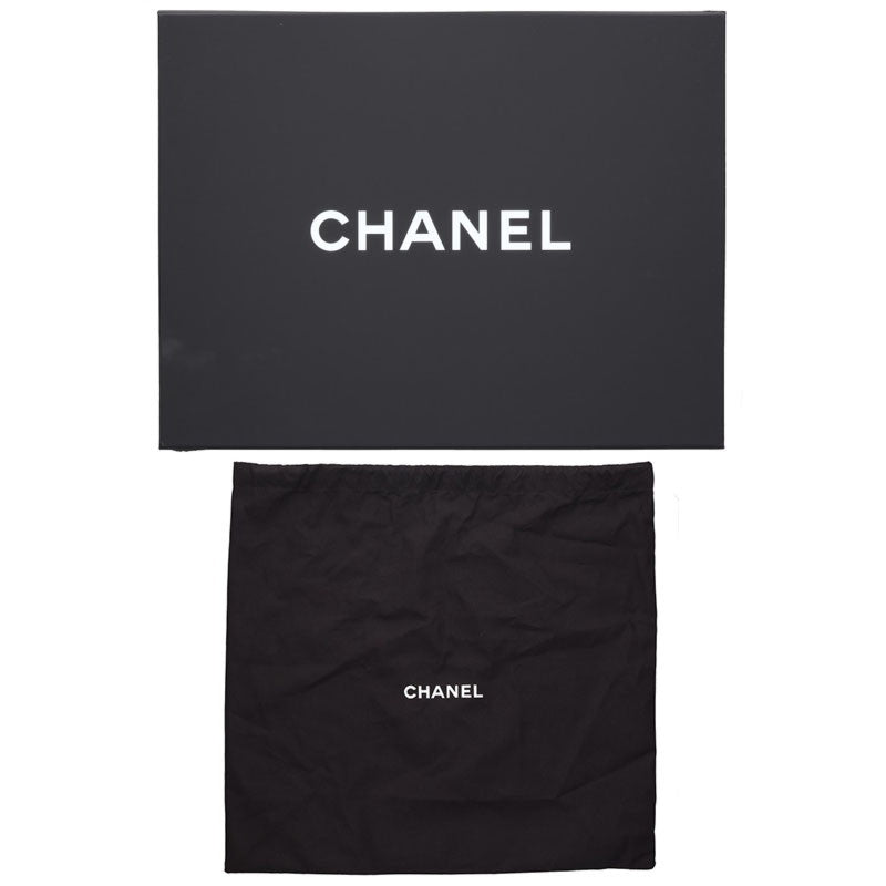CHANEL Deauville 2-Way Chain Canvas Bag Beige Size MM
