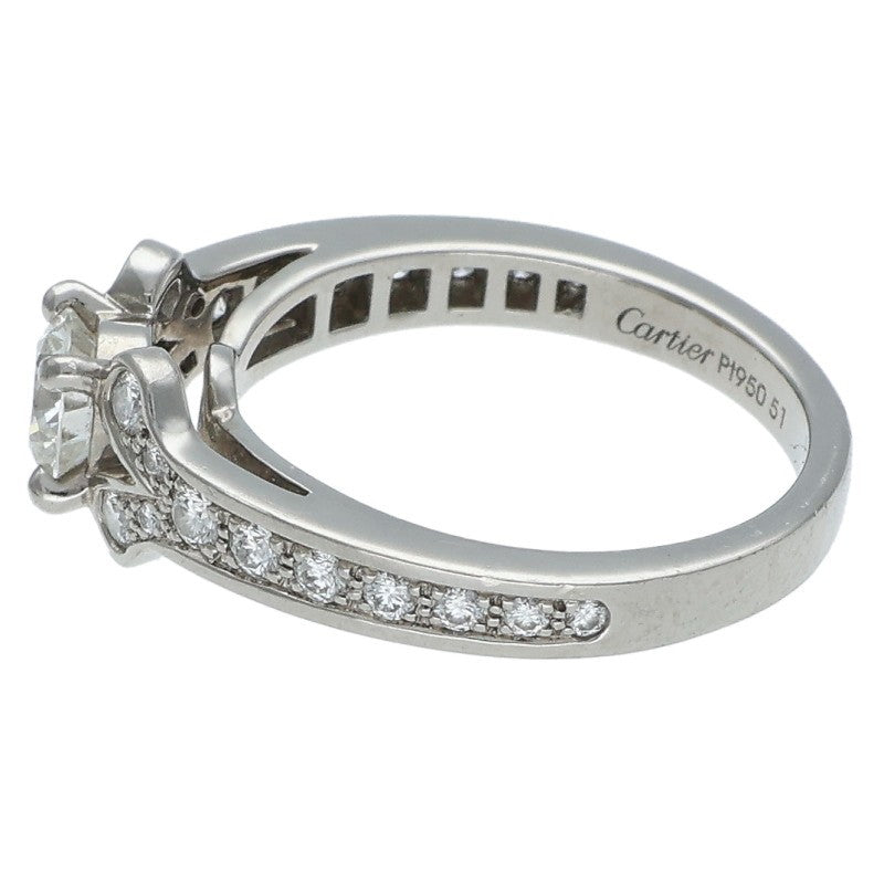 Cartier Solitaire Ballerine Pt950 Diamond Ring Size ONE SIZE