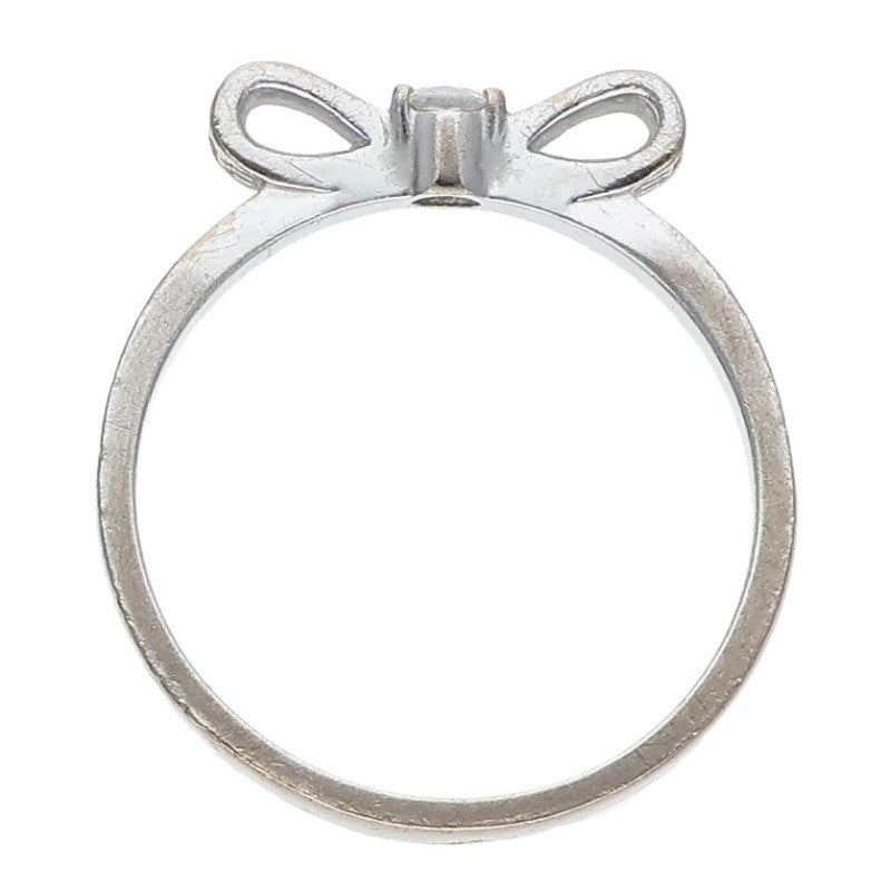 CHANEL Ruban de SM K18WG Pave Diamond Ribbon Ring Size 13.5