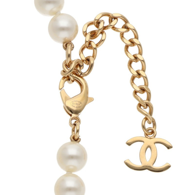 CHANEL Faux Pearl CC Logo Long Necklace Size ONE SIZE