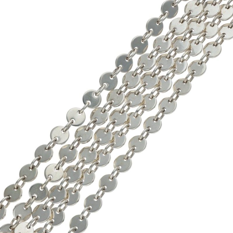 HERMES Confetti 5-Chain Silver Necklace Size ONE SIZE