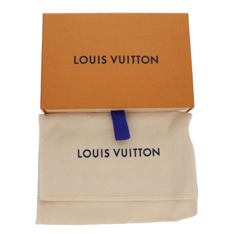 Louis Vuitton Leather Bangle Black x Gold (Silver 7.85g)