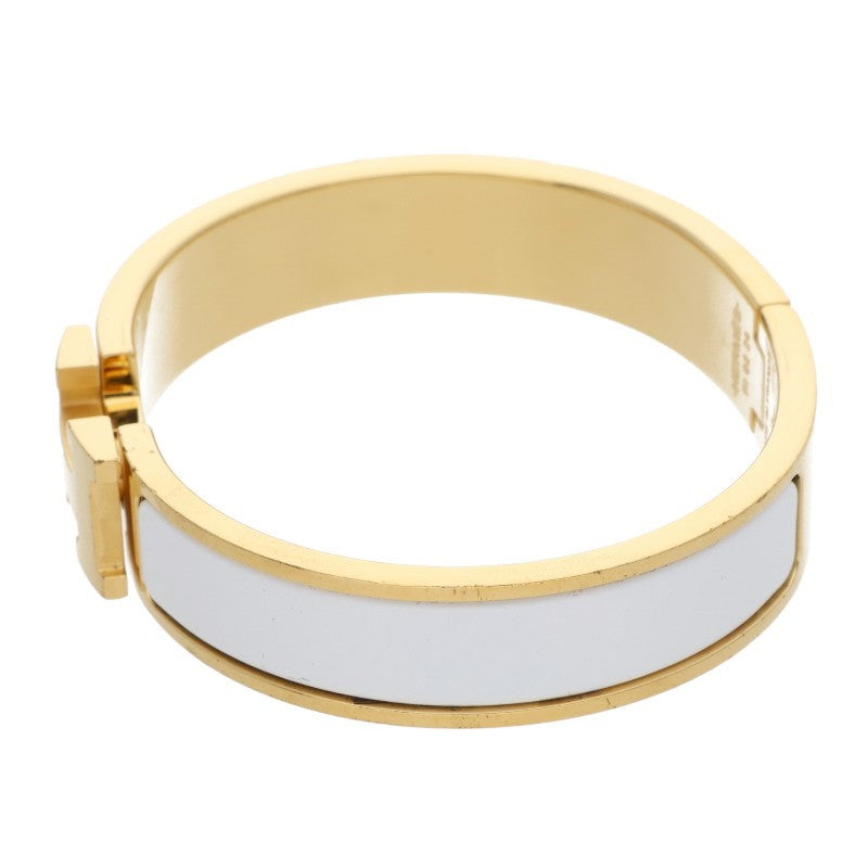 HERMES Clic H H-Motif Bracelet White Gold Size ONE SIZE