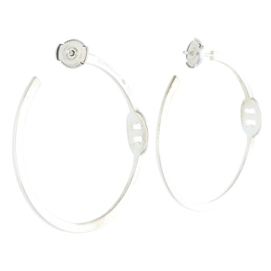 HERMES Enchainée Hoop Sterling Silver Earrings Size ONE SIZE