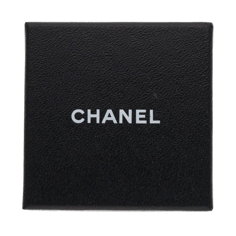 CHANEL Camellia Coco Mark White Gold Earrings Size ONE SIZE