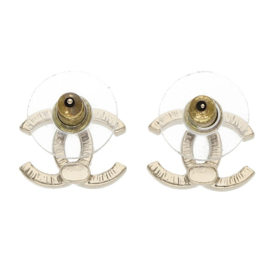 CHANEL Coco Mark Earrings Black Gold