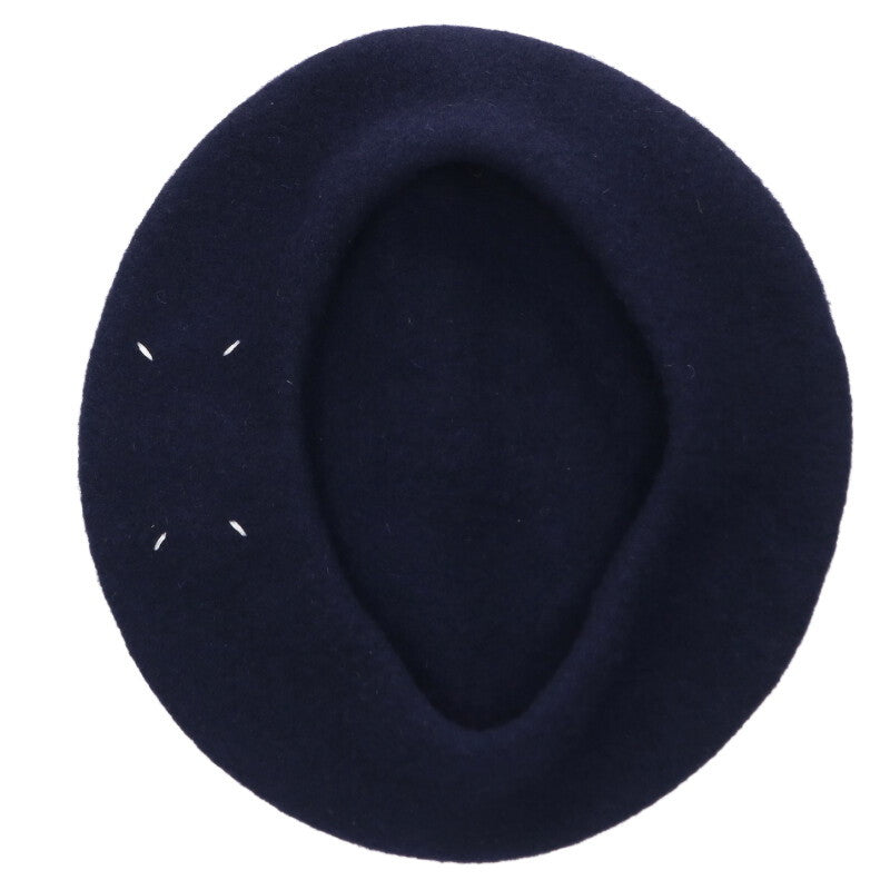 Maison Margiela Wool Beret Hat Navy Size S