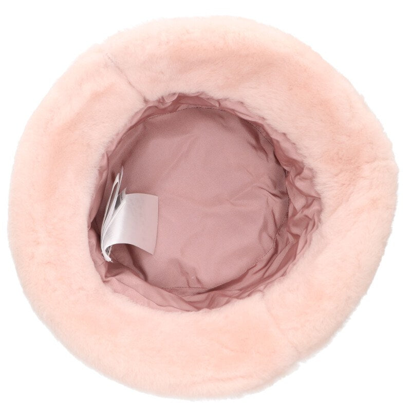 miumiu 5HC196 Logo Design Fur Bucket Hat Pink Size ONE SIZE