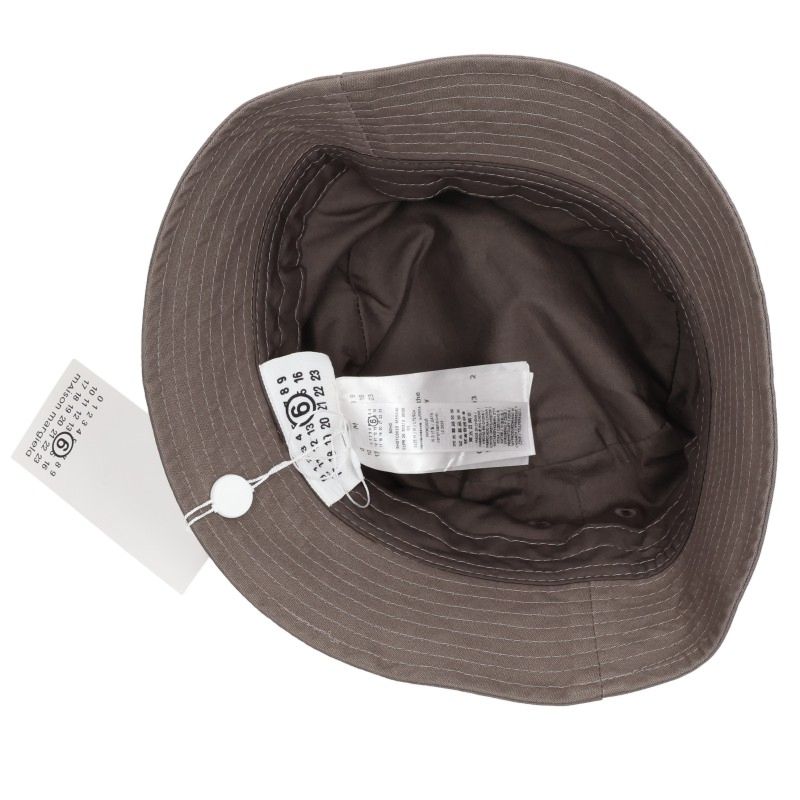 MM6 26SS Cotton Logo Embroidered Bucket Hat Gray Size M