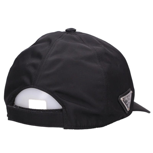 PRADA Re-Nylon Logo Plate Baseball Cap Black Size M