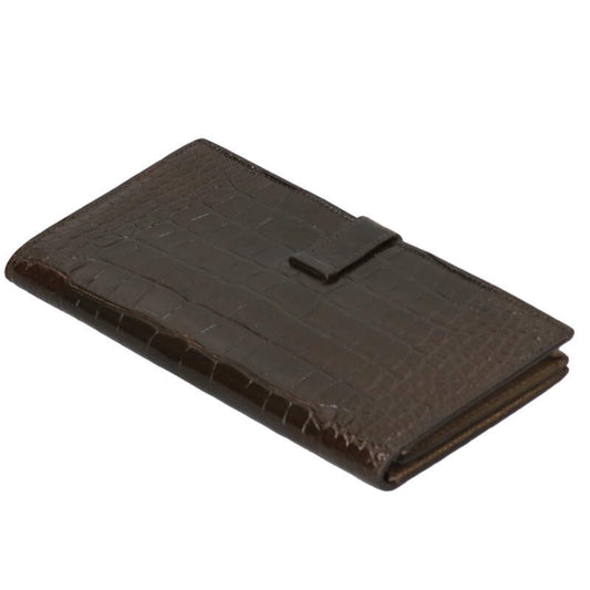 HERMES Bearn Soufflet Alligator Wallet Size ONE SIZE