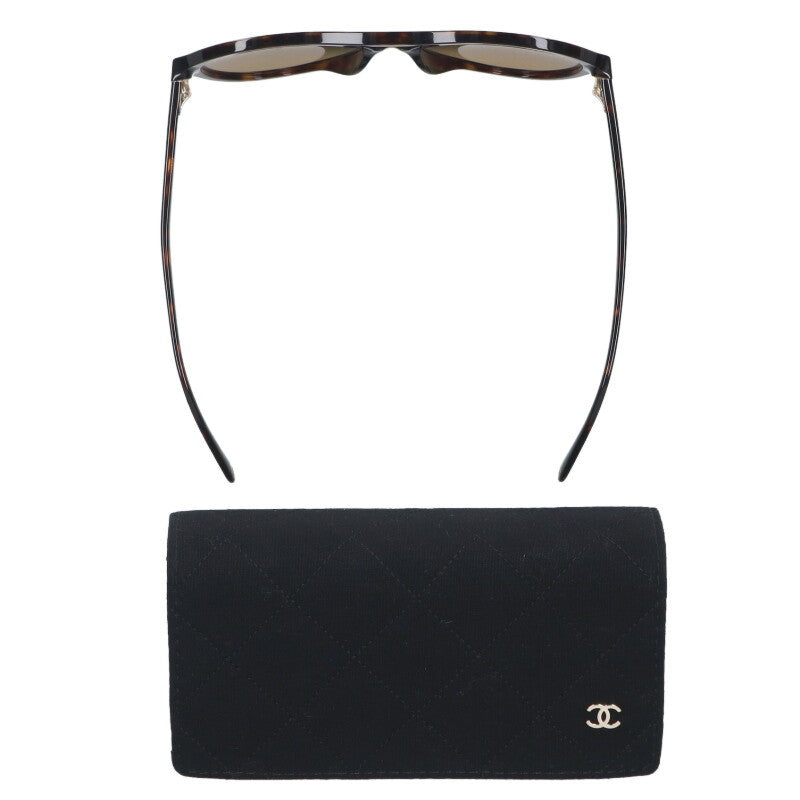 CHANEL Pilot Shape Sunglasses Brown Tone Size ONE SIZE