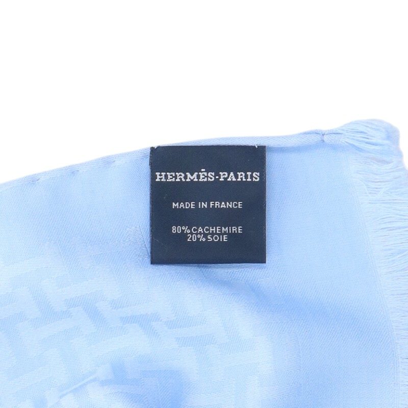 HERMES H Pattern Cashmere Silk Stole Light Size ONE SIZE