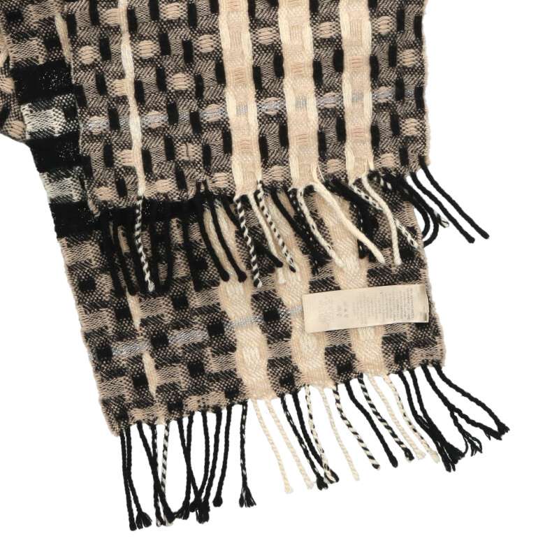 Burberry Wool Cashmere Fringe Scarf Multi Size ONE SIZE