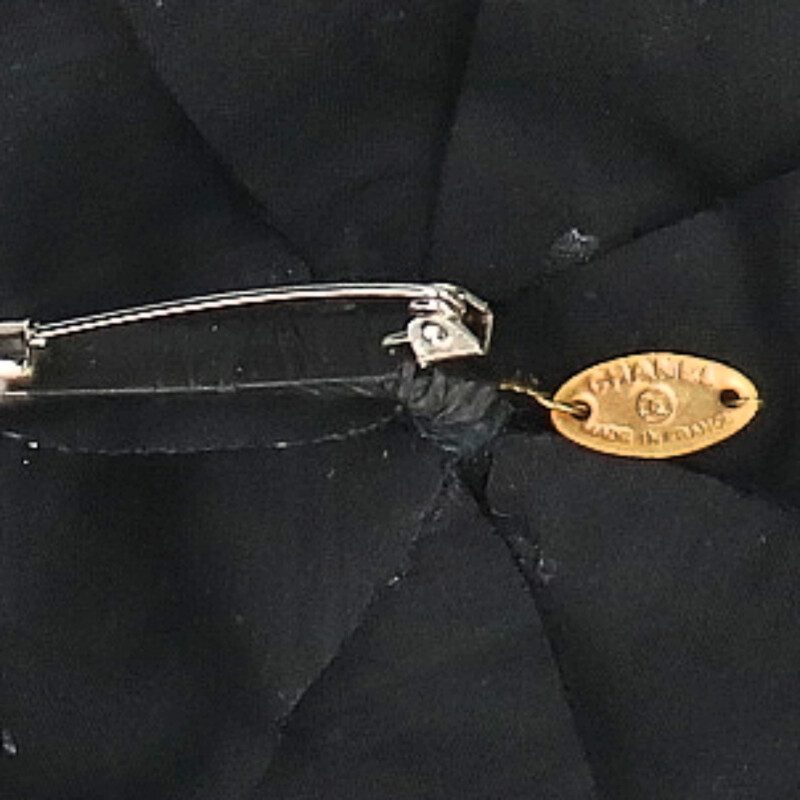 CHANEL Camellia Velour Brooch Black