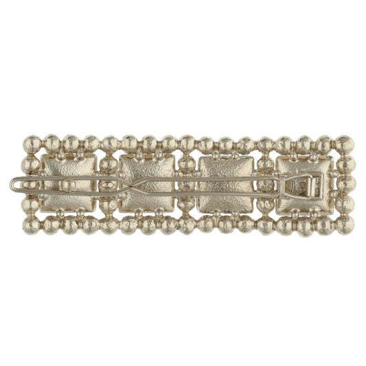 CHANEL G21V Faux Pearl Hair Clip Barrette Gold/White
