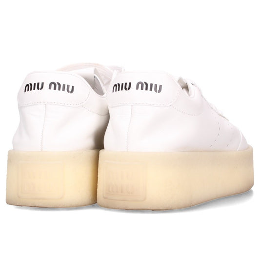Miu Miu White Platform Leather Sneakers Size 35.5