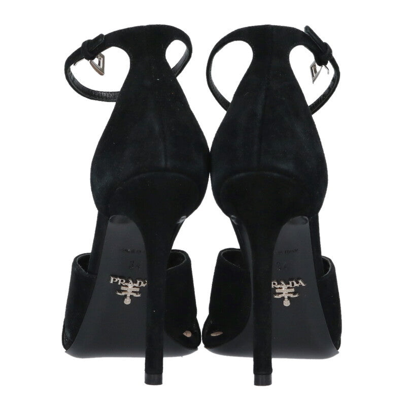Prada Black Leather Strap Sandals Size 34