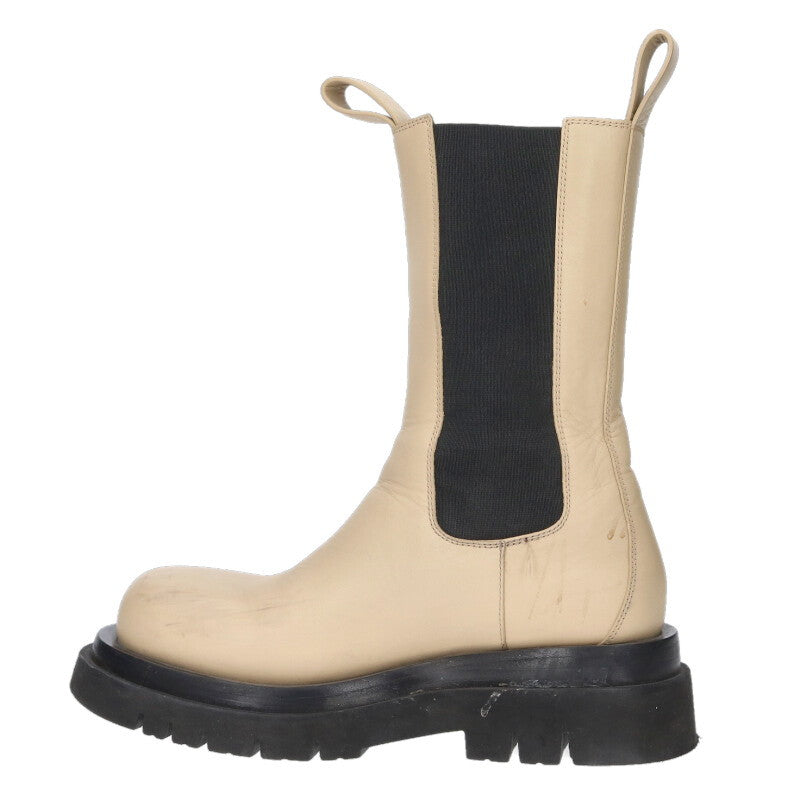 Bottega Veneta Beige Lug Sole Chelsea Leather Boots Size 37