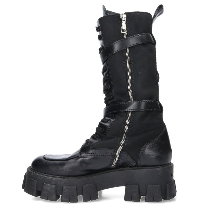 Prada Black Monolith Long Boots with Pouch Size 38.5