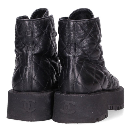 Chanel Matelasse Leather Boots Size 36