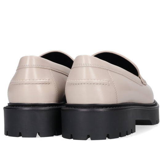 Hermes Clemence Leather Moccasin Loafers Beige Size 38