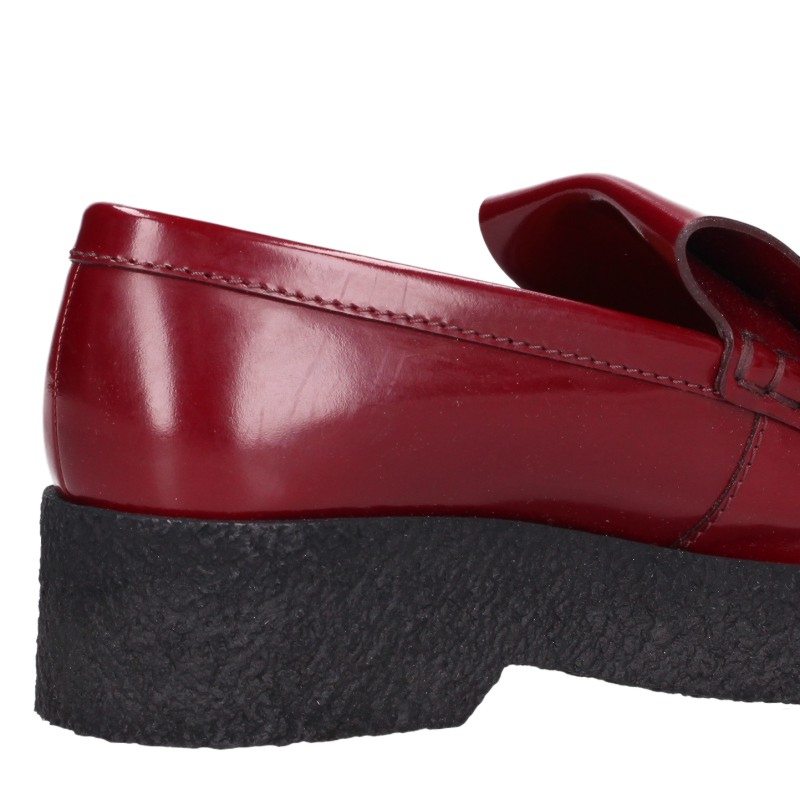 CELINE Rubber Sole Tassel Loafers Bordeaux Red Size 39