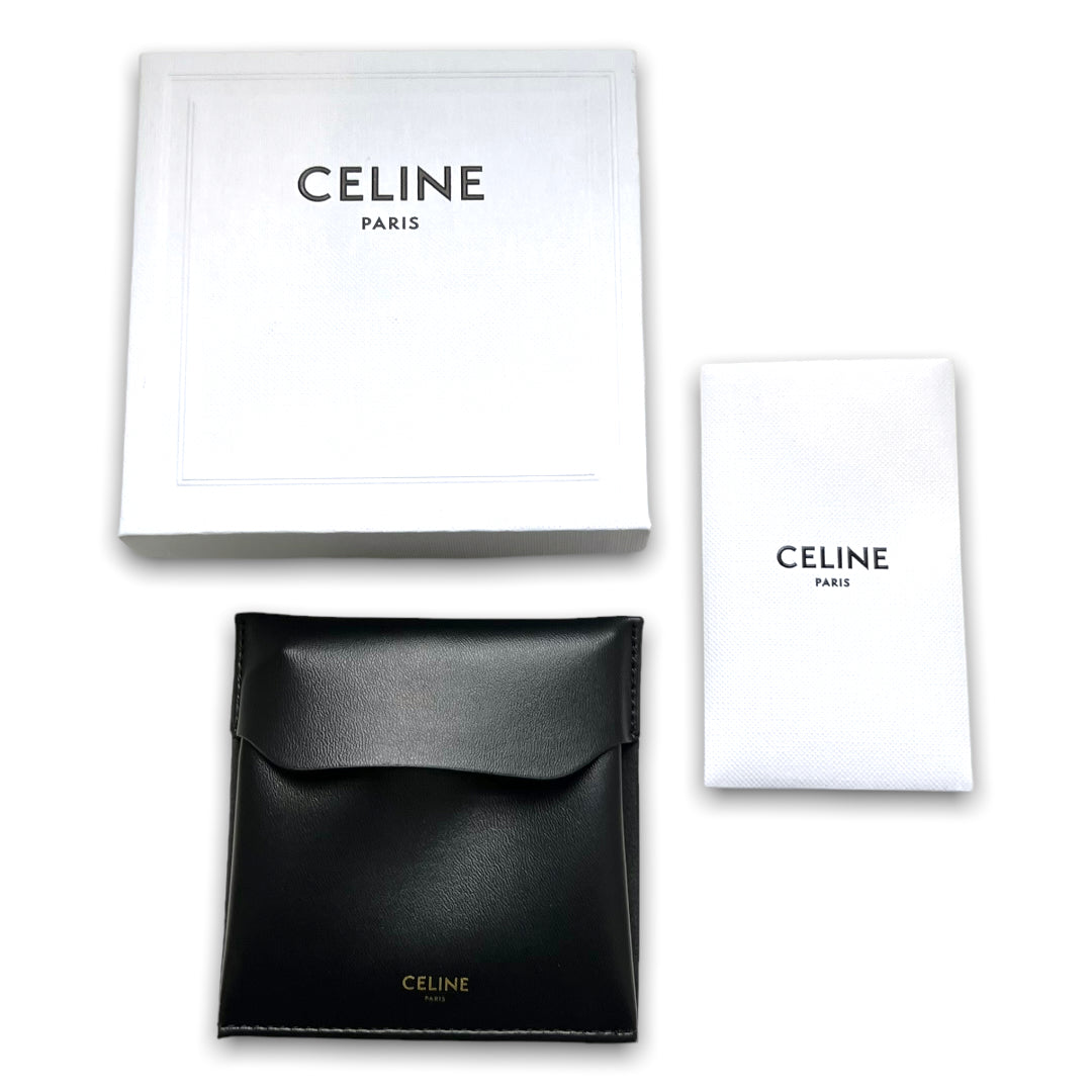CELINE Rhodium Finish Brass Beach Bracelet Silver Size F