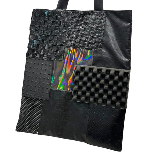 JUNYA WATANABE 25SS Mixed-Fabric Patchwork Tote Bag Black