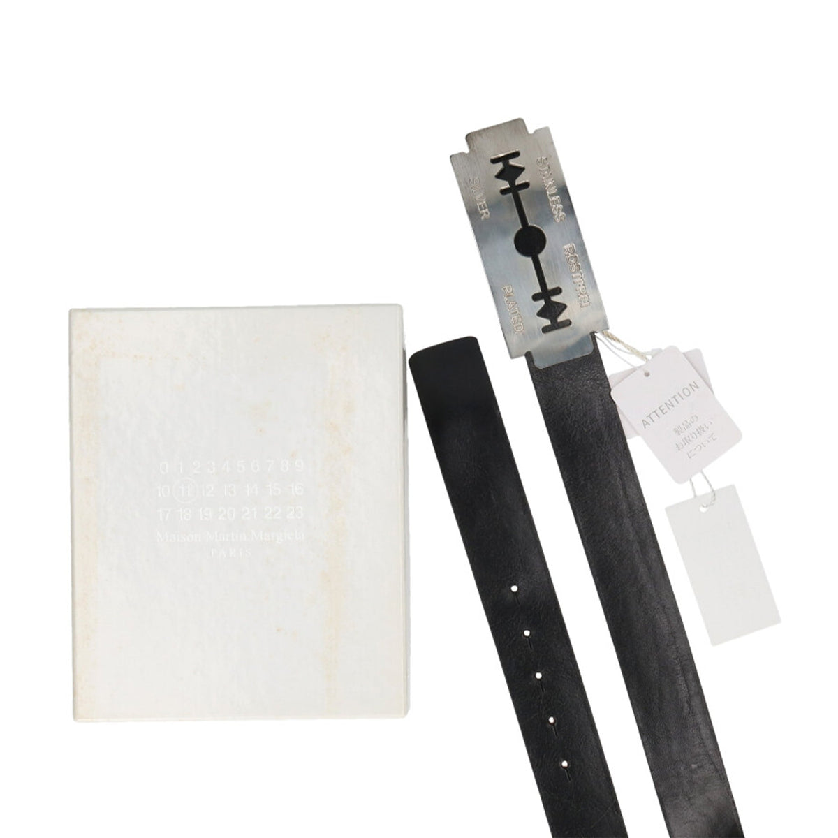 Maison Martin Margiela ⑪ 2007 AW Cowhide Belt Silver Black
