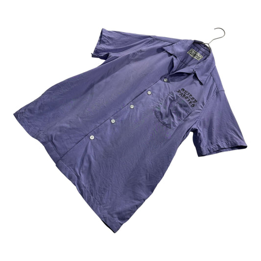 WACKO MARIA Open Collar Chest Logo S/S Shirt Purple Size S