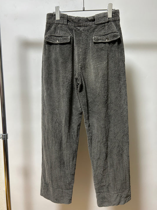 Italian Corduroy Trousers 80s Gray Size S