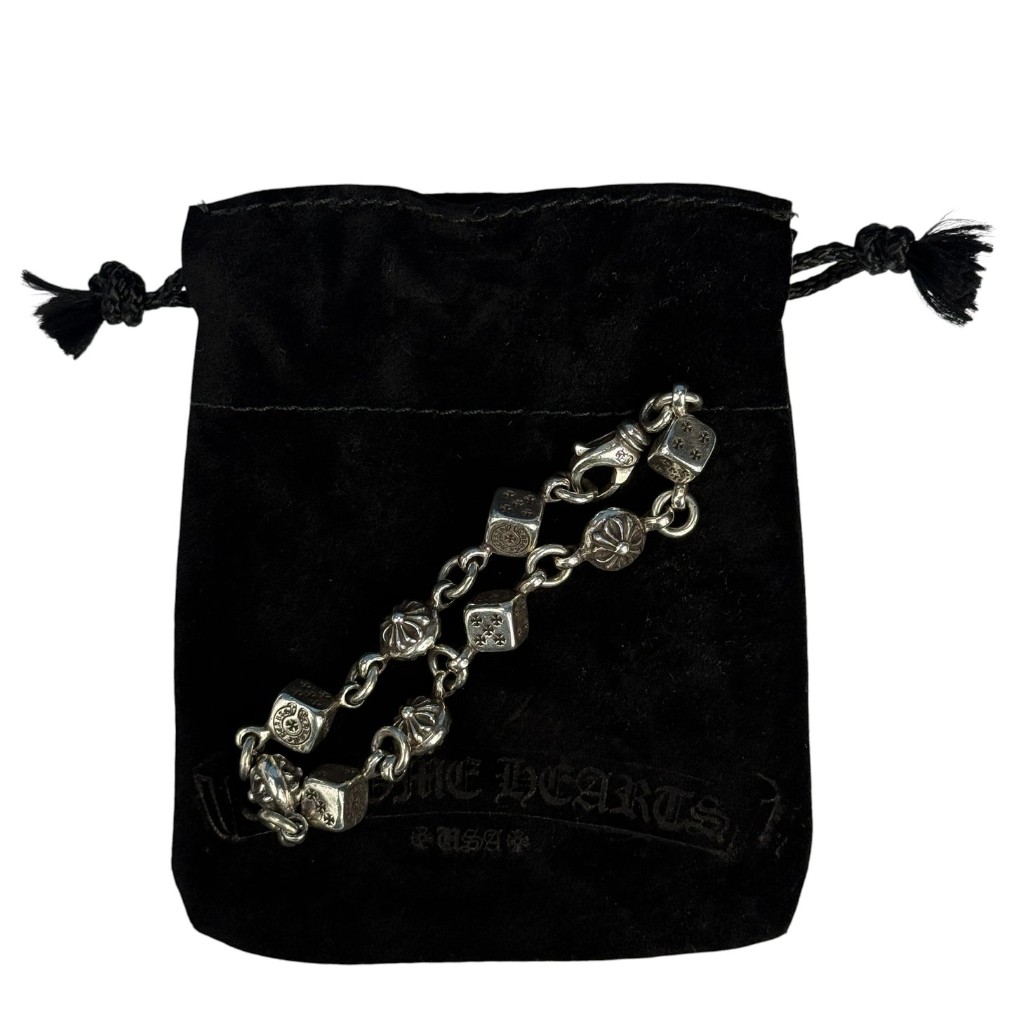CHROME HEARTS Dice & Crossball Link Bracelet Size ONE SIZE