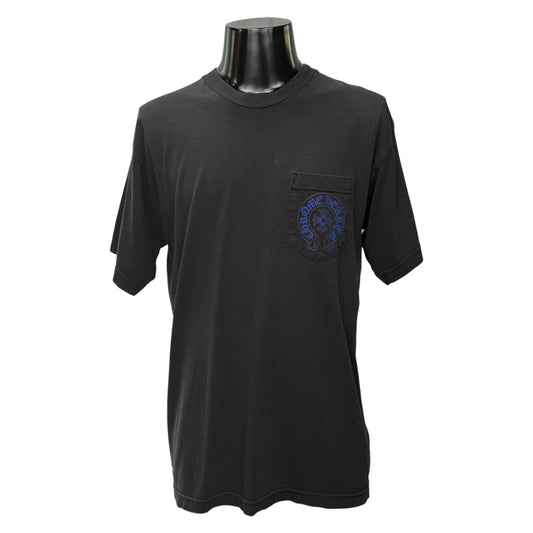 CHROME HEARTS Y2K Blue Cross Pocket T-Shirt Size L