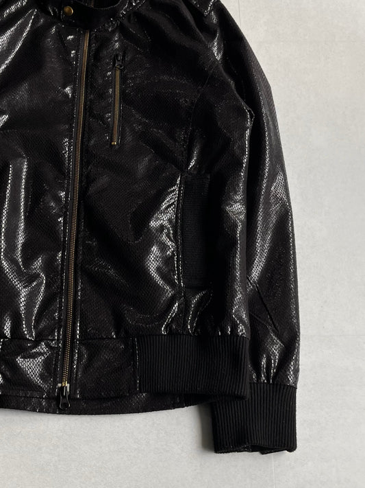 Joyrich Python Faux Leather Jacket Black Size M