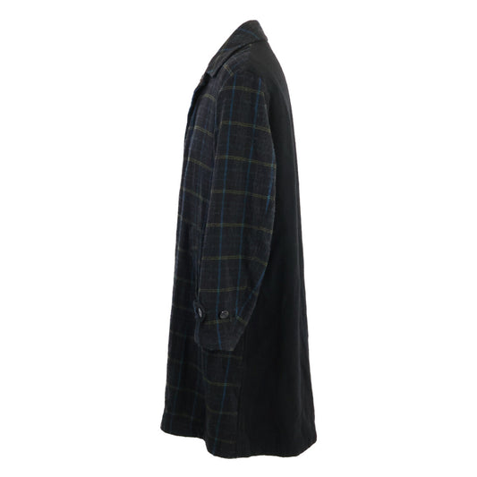 UNDERCOVER Black Plaid Wool Felted Long Coat Size 2