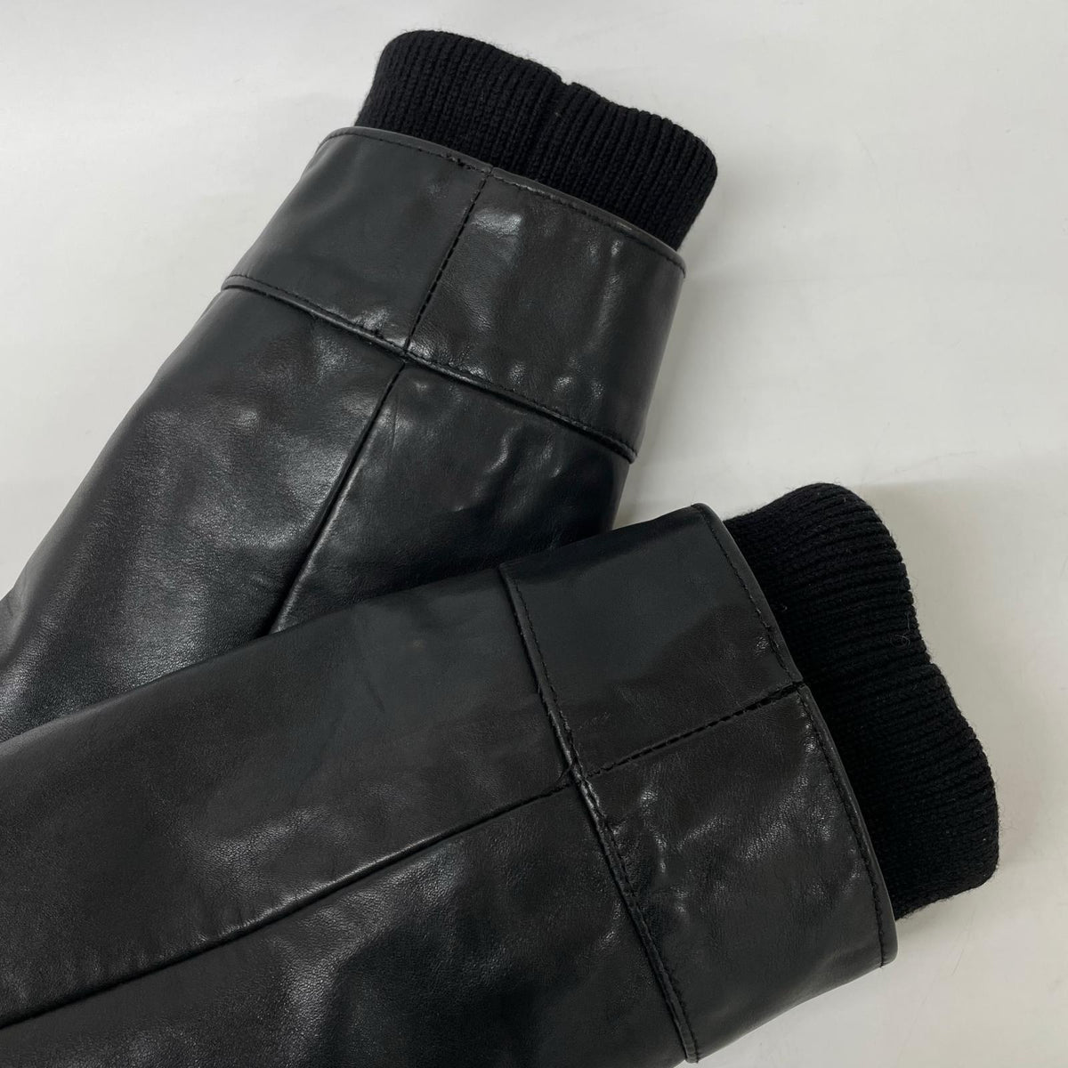 NeilBarrett Black Rib Leather Jacket Size XS