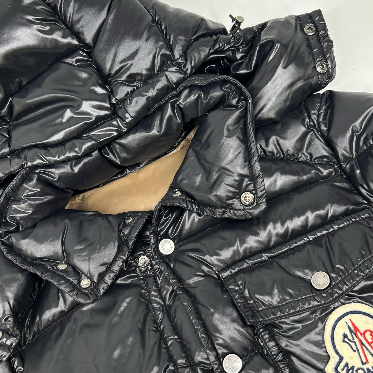 MONCLER K2 Black Front Logo Down Jacket Size 0