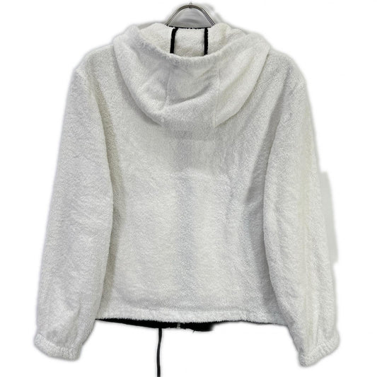 PRADA 21 Triangle Logo Pile Hoodie White/Black Size 38