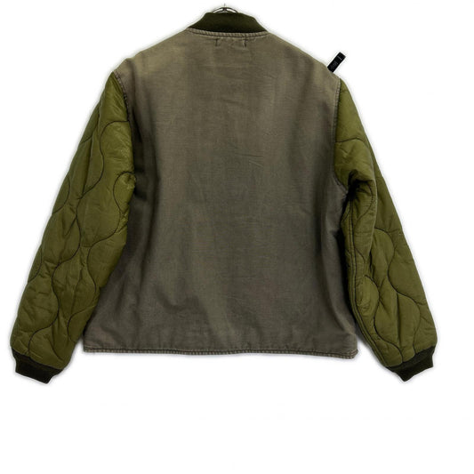 W)TAPS Khaki Cotton Quilted Duck Bomber Jacket Size 1